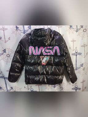 Chic Thread Nasa Puffer Jacket/ Size M/ Shiny Fashion Streetwear